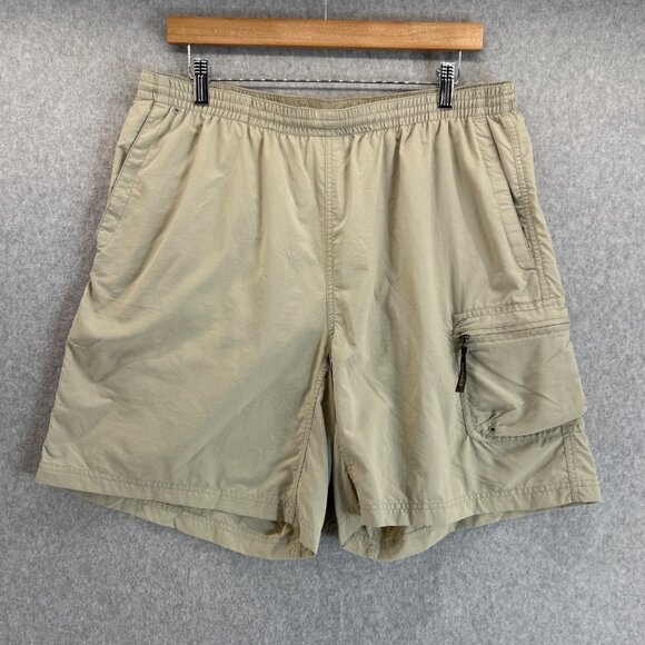 Columbia GRT Beige Cargo Hiking Shorts Nylon‎ Outdoor Summer Casual Mens Large - Picture 1 of 15